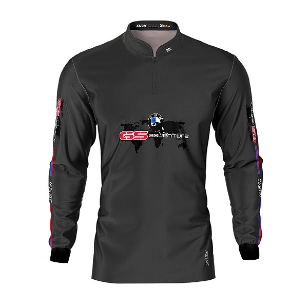 Camisa Motociclista Brk Cinza Moto GS Adventure 2 com Uv50