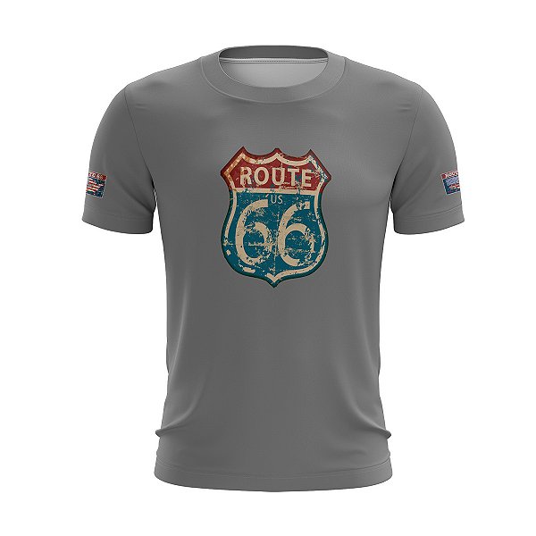Camiseta Brk Route 66 EUA Cinza com Uv50