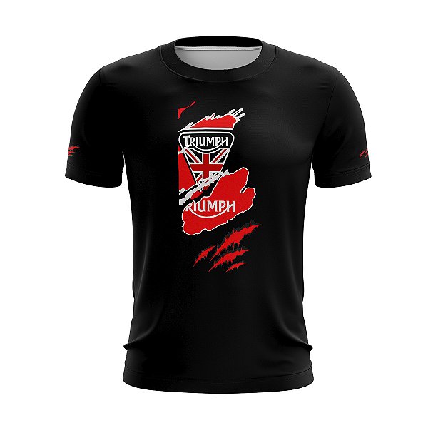 Camiseta Motociclista Brk England Black Scrateched com UV50+