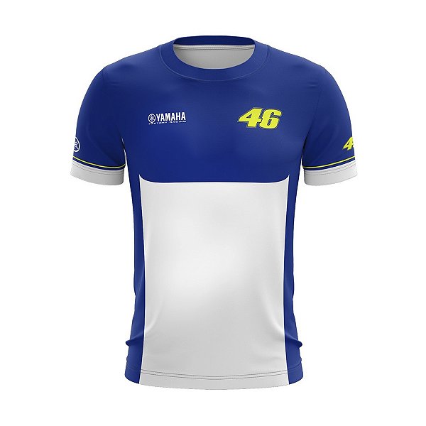 Camiseta de Motociclismo Brk Casual Factory Racing Azul e Branco com Uv 50