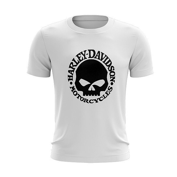 Camiseta de Motociclismo Brk Skull Branca com Uv50
