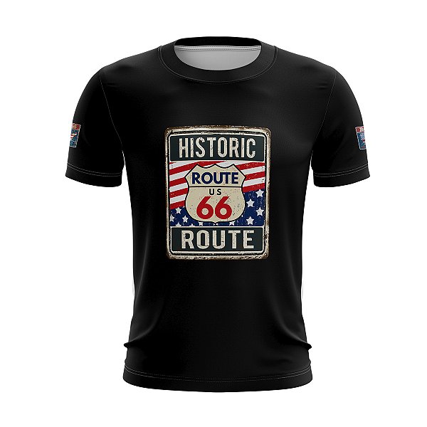 Camiseta BRK Historic Route 66 EUA Preta