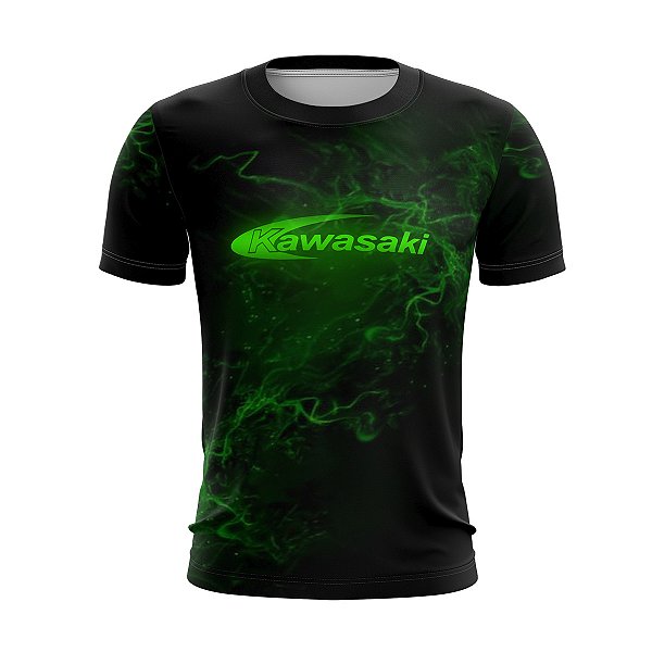 Camiseta de Motociclismo Brk Skull Verde e Preto 4 com Uv50