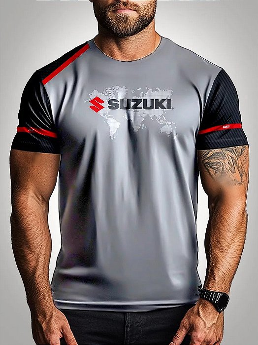 Camiseta Motociclista Brk Suzuki 03 com UV50+