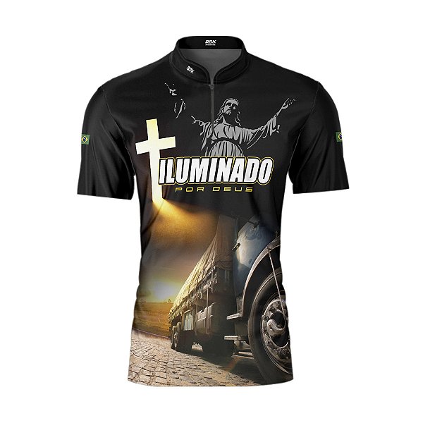 Camiseta de Caminhão Brk Iluminado por Deus com Uv50