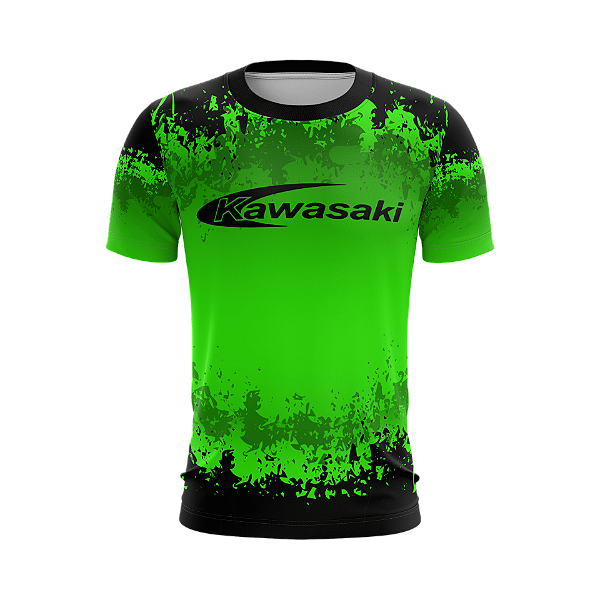 Camiseta Casual Brk Motociclismo Kawasaki 05 com UV 50+