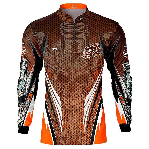 Camisa de Motociclismo BRK Skull Motocicleta com Uv50