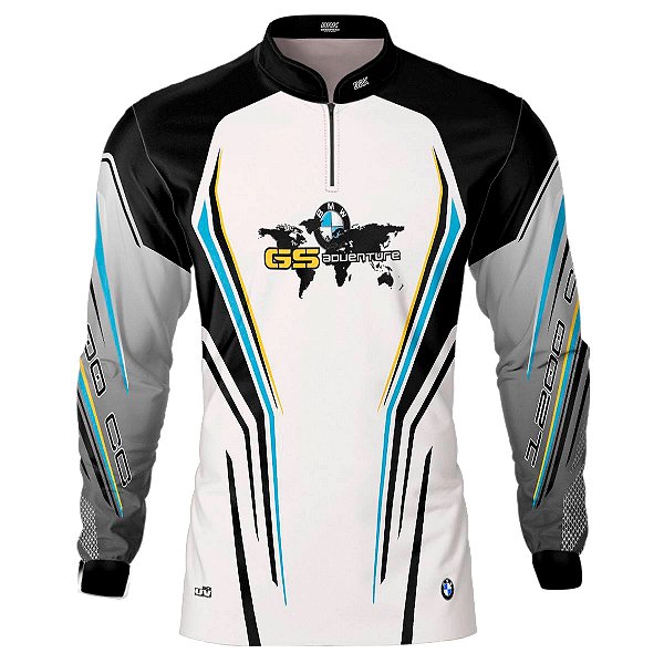 Camisa Motociclista Brk Branca GS 1200CC com Uv50