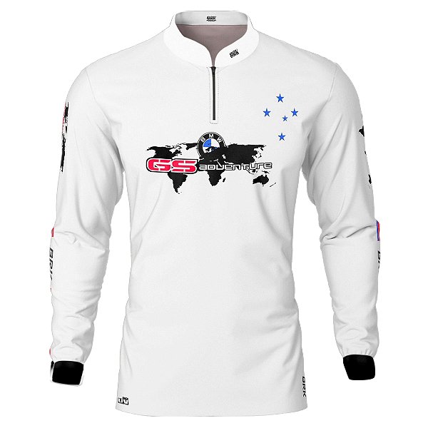 Camisa Motociclista Brk Branca Moto GS Adventure 3 com Uv50