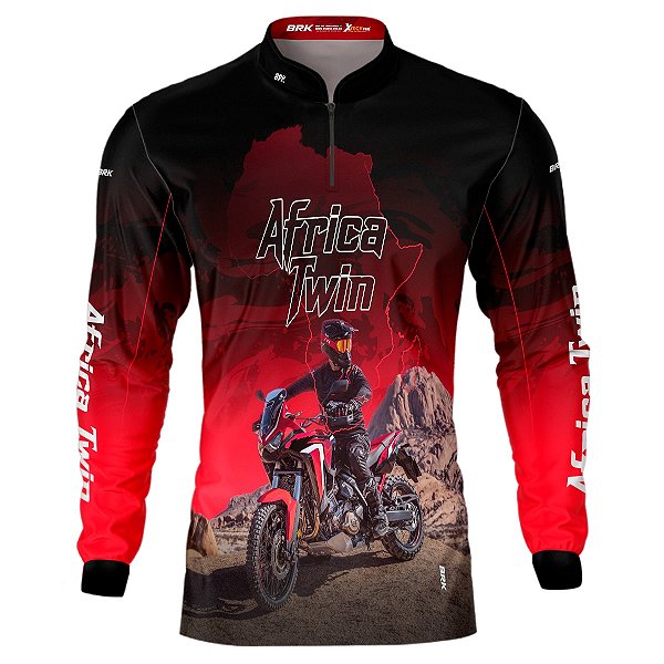 Camisa Motociclismo BRK Africa Twin Vermelha com UV50 +