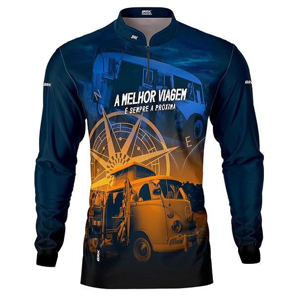 Camisa Off Road BRK Kombi Motorhome Azul com UV50+