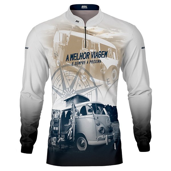 Camisa Off-Road BRK Kombi Motorhome Branca com UV50+