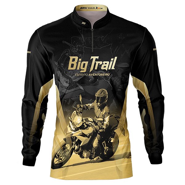 Camisa Motociclismo BRK Preta  F 750 GS Premium com UV50+