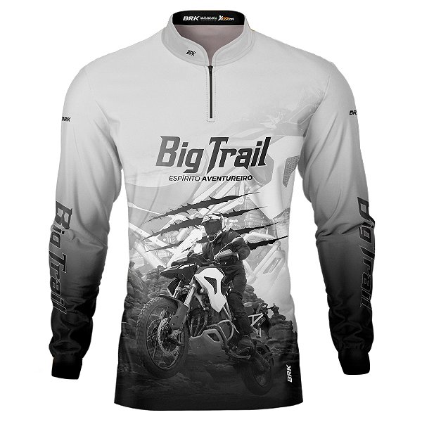 Camisa Motociclismo BRK Tiger 1200 Rally Pro Branca com UV50+