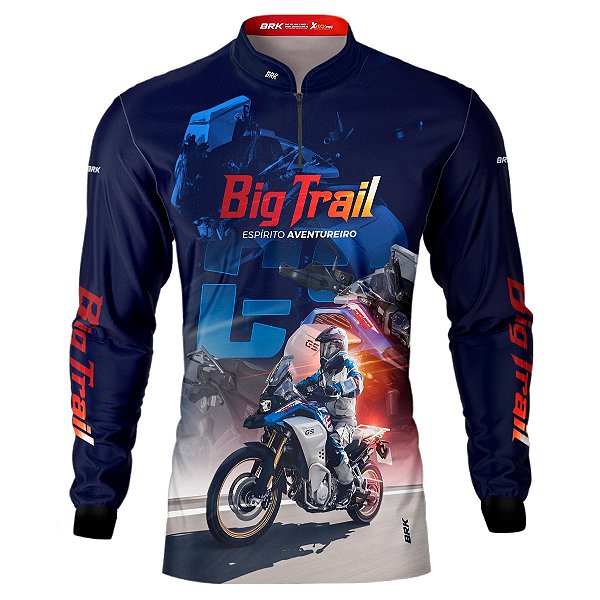 Camisa Motociclismo BRK F 850 GS Premium Azul com UV50+