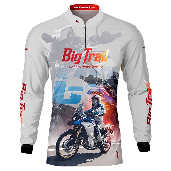 Camisa Motociclismo BRK F 850 GS Premium Branca com UV50+