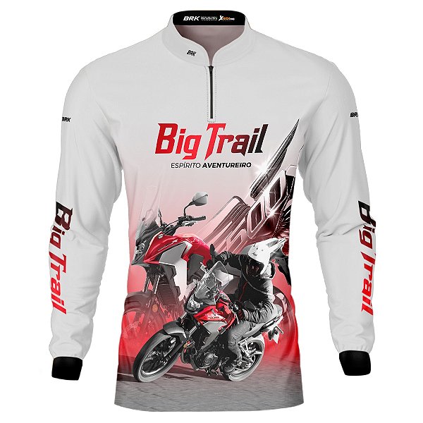 Camisa Motociclista BRK CB 500X Branca com UV50+