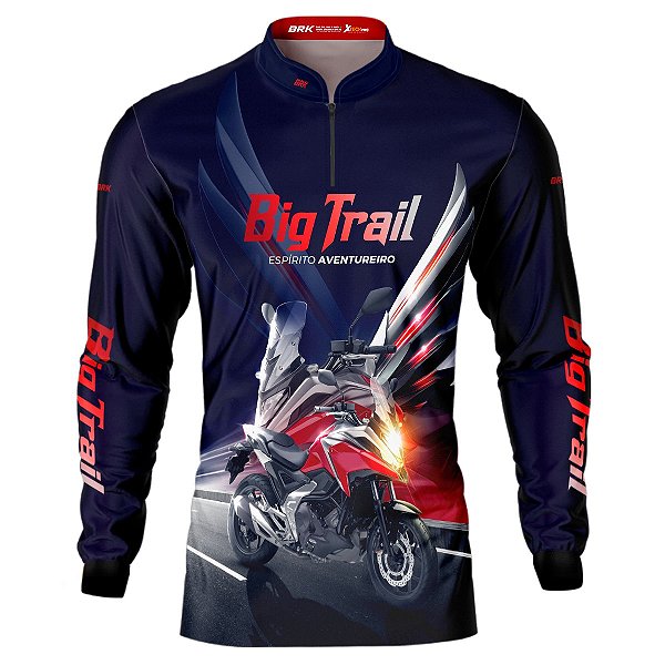 Camisa Motociclista BRK NC 750X Azul Escuro com UV50+