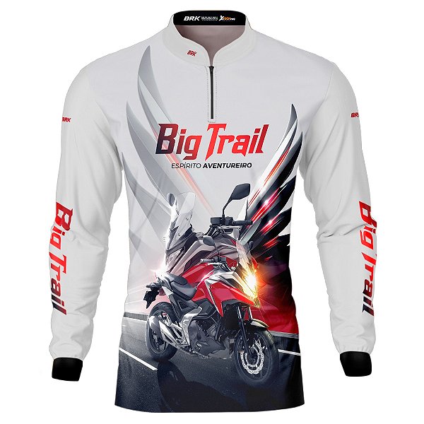 Camisa Motociclista BRK NC 750X Branca com UV50+