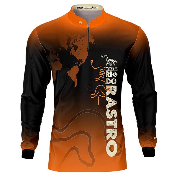 Camisa Motociclismo BRK Expedição Serra do Rio Rastro Laranja com UV50+