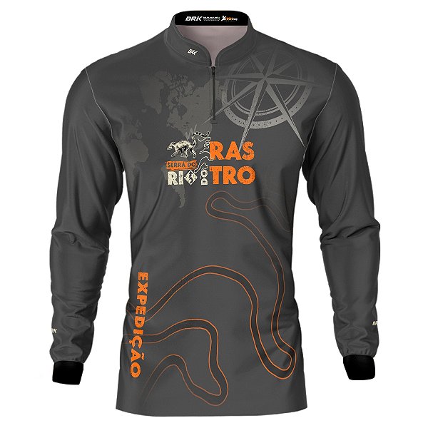 Camisa BRK Serra do Rio Rastro Laranja e Cinza com UV50+