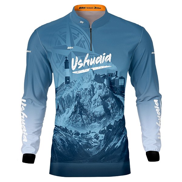 Camisa Motociclismo BRK Expedição Ushuaia Azul com UV50+