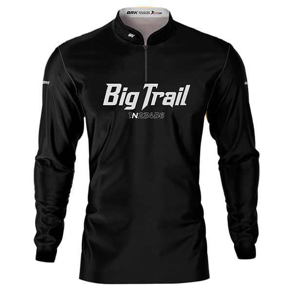 Camisa Motociclismo BRK Big Trail Full Black com UV50+