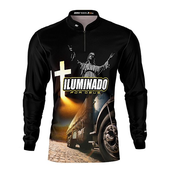 Camisa de Caminhão BRK para Caminhoneiro Iluminado por Deus com Proteção Solar UV50+