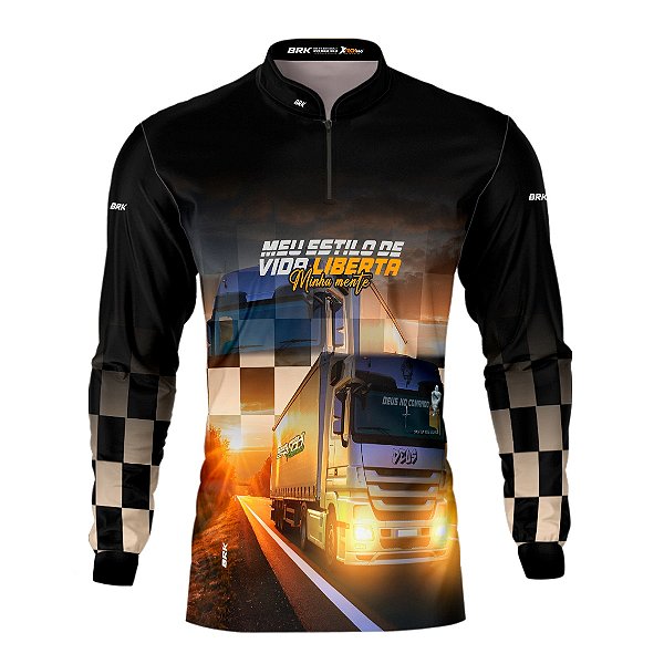 Camisa de Caminhão BRK para Caminhoneiro Meu Estilo me Liberta com Proteção Solar UV50+