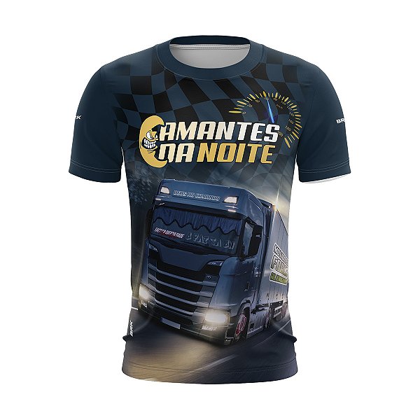 Camiseta de Caminhão BRK para Caminhoneiro Carreta Amantes da Noite com Proteção Solar UV50+
