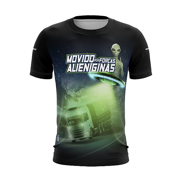 Camiseta de Caminhão Brk Movido por Forças Alienígenas Com UV50+