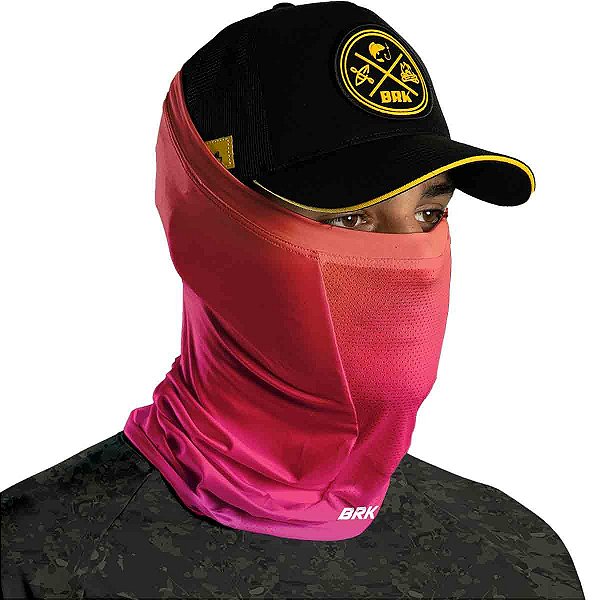 Bandana Black Mask Brk Degradê Rosa Vermelho e Roxo com Proteção UV50+