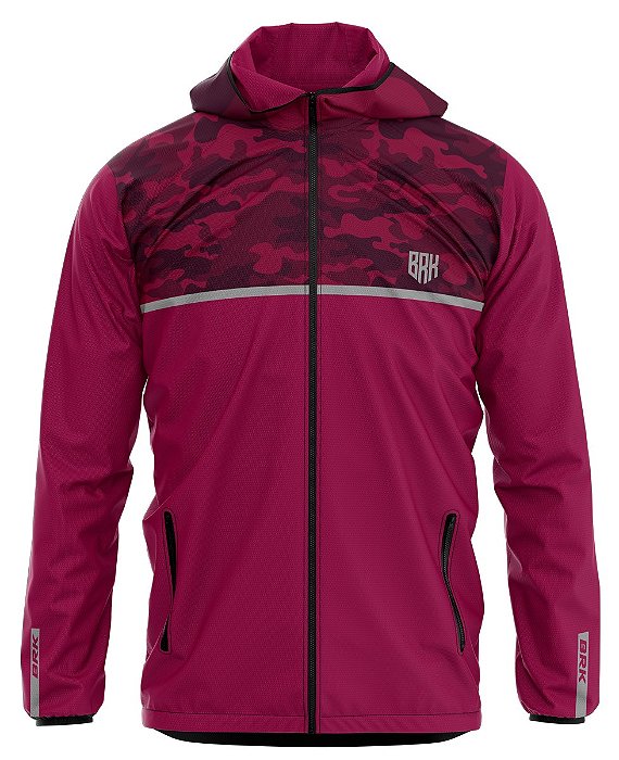 Jaqueta Corta Vento BRK Repelente à Água - Camuflado Vermelho com UV50+
