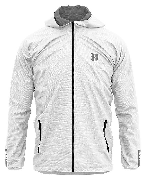 Jaqueta Corta Vento BRK Repelente à Água - Branco com UV50+