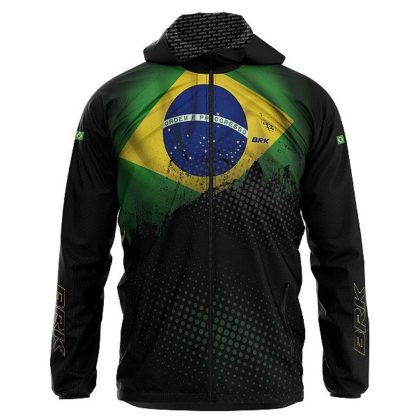 Jaqueta Corta Vento Brk Brasil Repelente à Água com UV50+