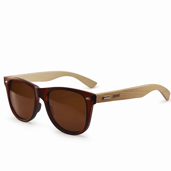 Óculos de Sol BRK Redondo Bambu com Lente Polarizada Marrom