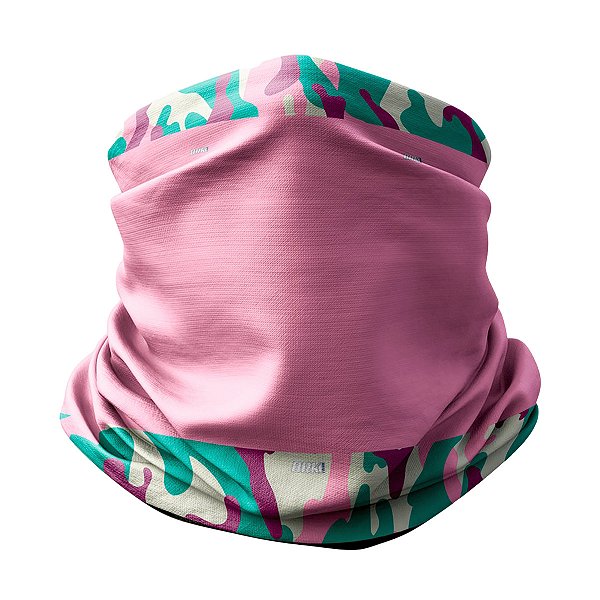 Bandana Balaclava Tubeneck Brk Camuflada Rosa Colorida com Proteção Solar UV50+