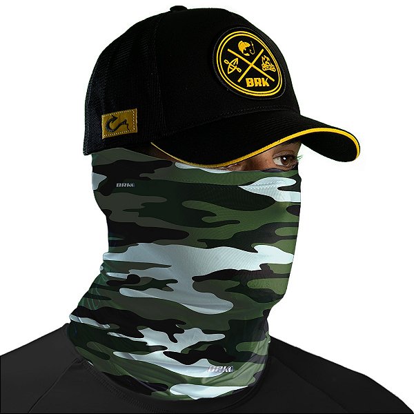 Bandana Tubeneck BRK Camuflada Verde Militar com UV50+