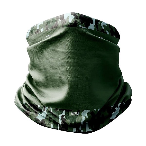 Bandana Balaclava Tubeneck Brk Camuflada Verde Oliva com UV50+