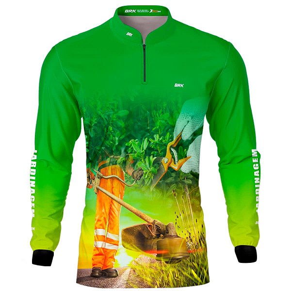 Camisa Agro BRK Verde Jardinagem com Proteção UV50+