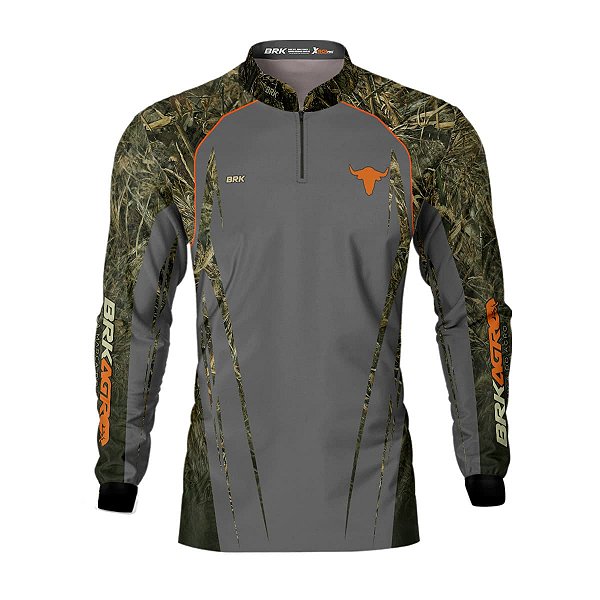 Camisa Agro Brk Camu Real Tree e Cinza Touro com Proteção Solar UV50+