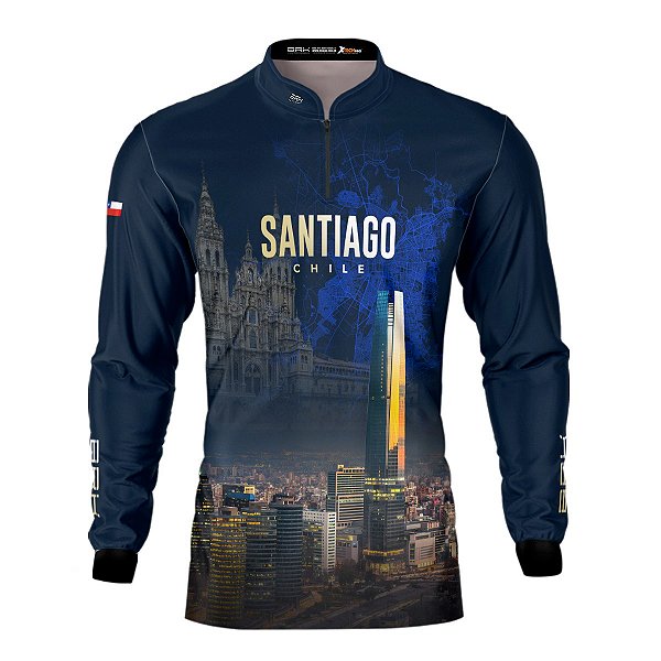 Camisa Motociclismo Brk Expedição Santiago Chile com Proteção UV50+