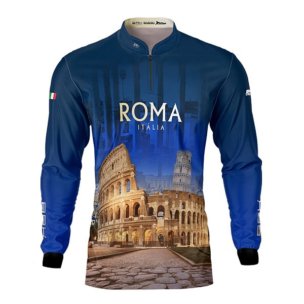 Camisa Motociclismo Brk Expedição Roma Itália com Proteção UV50+