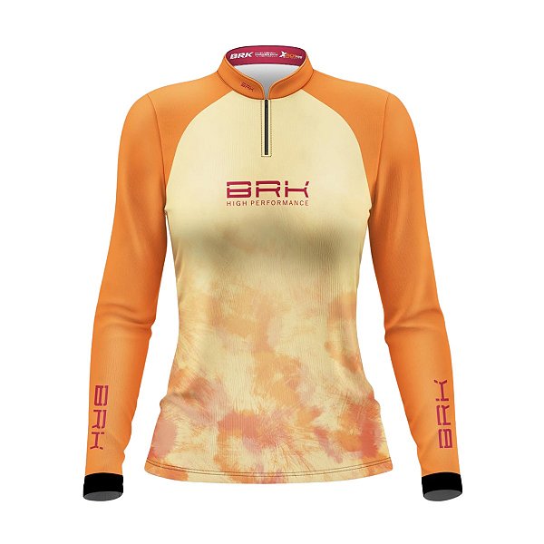 Camisa Agro Brk Feminina Tie Dye Laranja com Proteção Solar UV50+