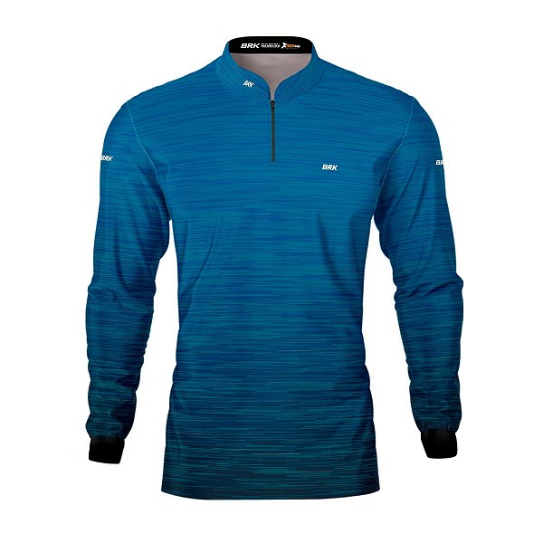 Camisa Agro Básica Brk Mescla Azul com Proteção Solar UV50+