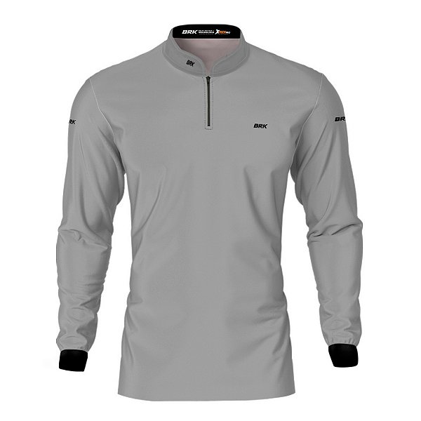 Camisa Masculina Agro Brk Básica Cinza Claro com Proteção Solar UV50+