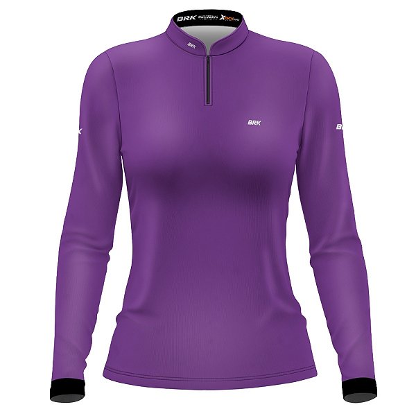 Camisa Feminina Agro Brk Básica Roxa com Proteção Solar UV50+