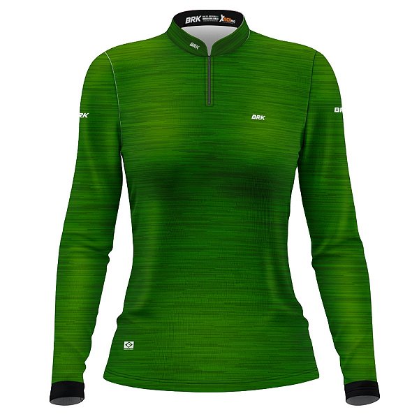 Camisa Feminina Agro Brk Mescla Verde Claro com Proteção Solar UV50+