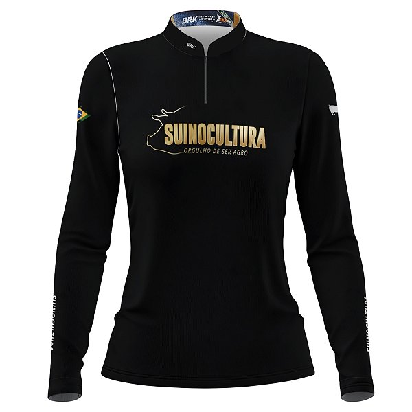 Camisa Feminina Agro Brk Suinocultura V2 com Proteção Solar UV50+