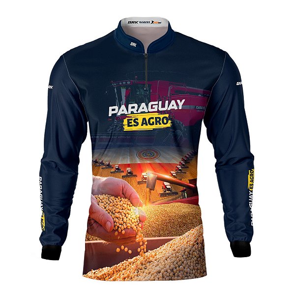 Camisa Agro Brk Plantação Soja Paraguay Es Agro com Proteção Solar UV50+